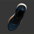 Lightweight Blue Running Shoes with Orange Accents Black Laces and Spark Logo