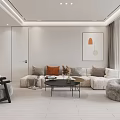 Modern Open Living And Dining Room Interior With TV Wall Bookshelves Sofa Dining Table Chairs