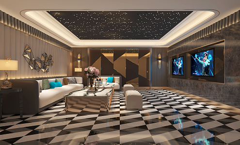 Light Luxury KTV Room 3d model