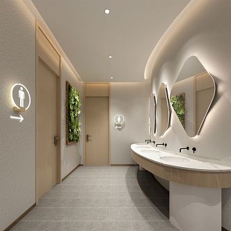 Public restroom Modern toilet 3d model