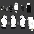 Medical Beauty Treatment Equipment Collection With Treatment Chairs Bed And Cabinets