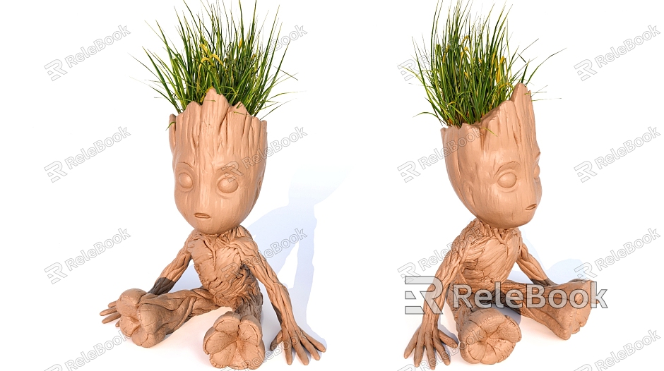 Groot Vase Interior Decoration Desktop Decorative Plant model