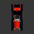 Vintage Red And Blue Convertible Car Model With Gold Accents And Two Seats