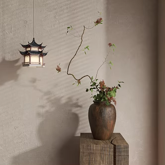 Quiet Flower Art Middle Ancient Flower Art New Chinese Style Flower Art Modern Flower Art Vase 3d model
