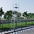 Modern Insulated Ladder Car Railway Inspection and Maintenance Tools Railway Catenary Maintenance Car Emergency Repair Track Ladder Car 3d model