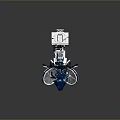 Stylish Blue Vintage Motorcycle With Chrome Accents Retro Seat And Shiny Wheels