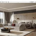 Elegant Modern Bedroom Interior Design With Large Bed Area Rug And Wall Paneling