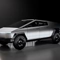 Silver Modern Pickup Truck With Futuristic Design Sleek Body And Large Wheels