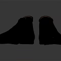 Sleek Dark High Top Leather Shoes With Velcro Strap And Modern Design