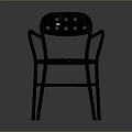 Modern Minimalist Armchair With Purple Perforated Seat Backrest And Curved Metal Frame