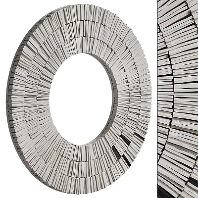 Circular Modern Wall Decor with Radiating Slatted Strips Design for Contemporary Interior Spaces 3d model