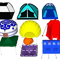 Different Types of Tents with Colorful Dome Windows and Traditional Designs for Camping and Relief