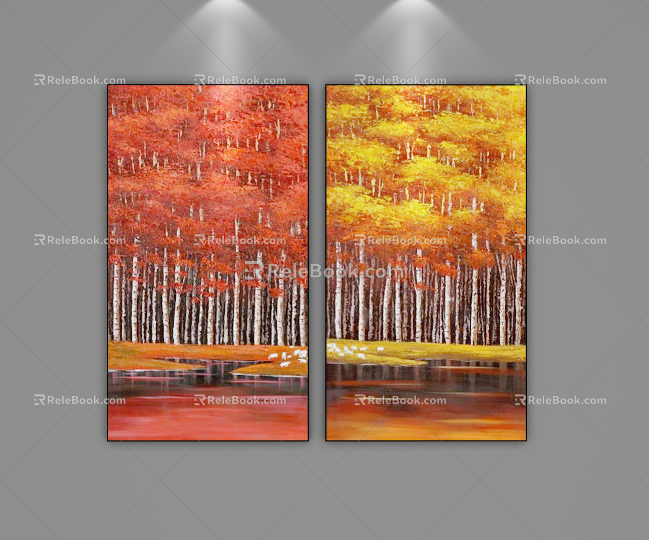 Modern Landscape Painting Hanging Painting 3d model