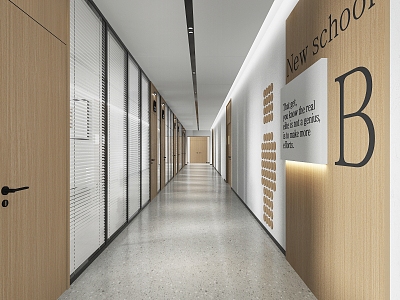 Modern Away Corporate Office Away Corridor 3d model