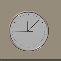 Minimalist Wall Clock With Light Pink Frame White Dial And Beige Wall