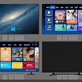 Smart TV Interface Displaying Streaming Apps Video Content And Various Screens