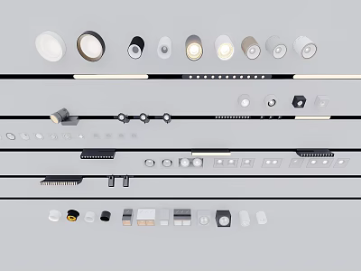 Various Modern LED Downlights and Spotlights for Home and Commercial Lighting 3d model