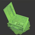 Household Electrical Distribution Box Open with Green Metal Case and Internal Safety Components