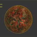 Decorative Red And Green Marbled Sphere With Polished Surface Design