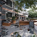 Modern Library Building Architecture With Glass Walls Courtyard Greenery And Reading Spaces