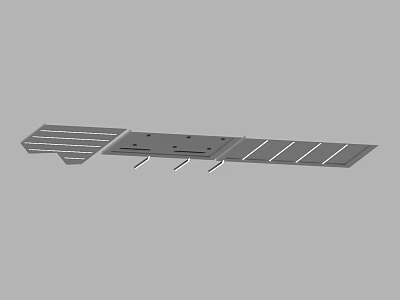 Modern Interior Ceiling Design With Recessed Grille And Metal Light Strips 3d model