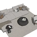 Modern Sofa Coffee Table Combination Multiplayer Sofa Coffee Table Combination 3d model