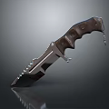 Tactical Combat Knife With Wooden Handle Serrated Blade And Military Style Design