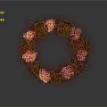 Natural Green Plant Wreath Decorated With Fresh Leaves And Yellow Flowers