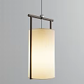 Modern Pendant Light With Metal Frame And Beige Fabric Shade For Interior Decor