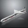 White Missile with Pratt & Whitney and NASA Logos Aerodynamic Body and Tail Fins