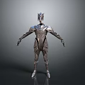 Futuristic Silver Humanoid Armor Design With Intricate Patterns And Full Body 3d model