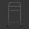 Clear Two Tier Utility Cart With Handle And Swivel Wheels Design
