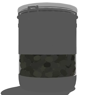 Gray Spice Jar With Dark Granules For Kitchen Storage And Cooking Preparation 3d model