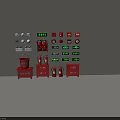 Essential Fire Safety Equipment Including Fire Extinguishers Buckets Sand Boxes And Exit Signs 3d model