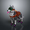 Playful Husky Dog Character With Goggles Backpack Purple Shoes And Sticking Tongue