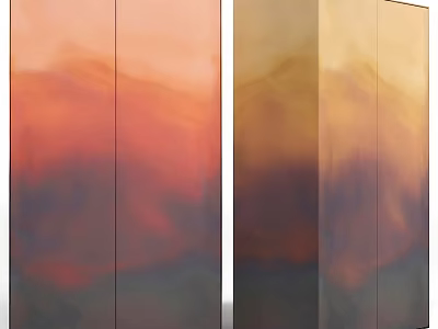 Decorative Cabinet Featuring Gradient Color Panels For Modern Artistic Home Decor 3d model
