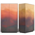 Decorative Cabinet Featuring Gradient Color Panels For Modern Artistic Home Decor 3d model
