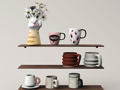 Modern Cup Storage Rack Mugs model