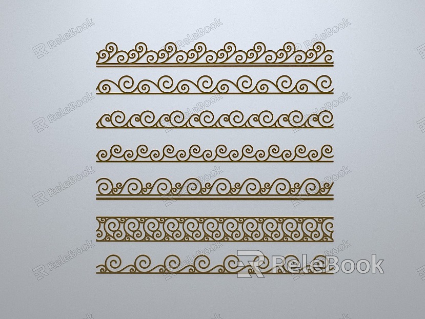 European-style window grilles silhouette pane window sill border openwork window edge strip model