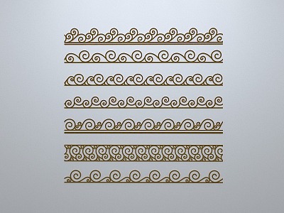 European-style window grilles silhouette pane window sill border openwork window edge strip 3d model