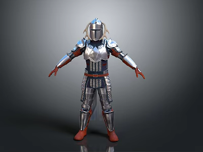 Detailed 3D Armor Model With Metallic Finish And Full Body Design 3d model