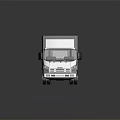 Modern Box Truck With White Cab Gray Diamond Pattern Cargo Body And Reflective Surface 3d model