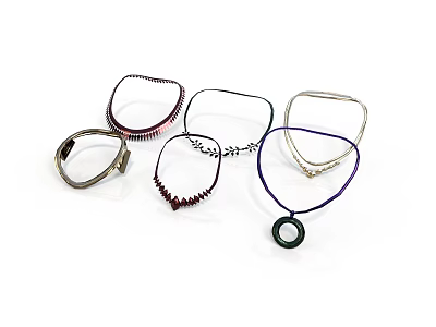 Stylish Fashion Accessories Including Modern Bracelets And Necklaces For Daily Use 3d model