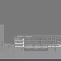 Modern School Building with Multi Story Structure Green Roof Connecting Walkway and Multiple Classrooms