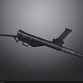 3D Rendered Vintage Metal Weapon With Long Barrel Stock And Magazine