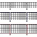 Sturdy Temporary Metal Fence with Wire Mesh Design in Red Blue and Gray