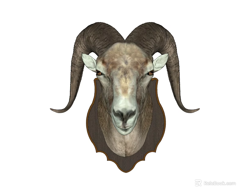 Decorative Ram Head Animal Wall Decor for Home Living Room Hanging Decoration 3d model 