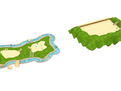 Modern sand pool 3d model