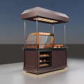 Stylish Buffet Cabinet With Glass Display Case And Awning For Freshly Baked Bread