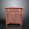Wooden Bedside Table With Single Drawer And Double Cabinet Doors Design